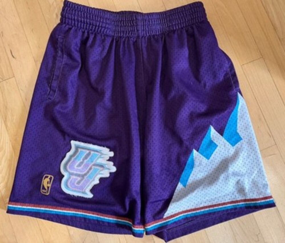Vintage 1990s Mitchell & Ness M&N Authentic NBA Shorts, Utah Jazz, Medium
